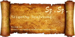 Szigethy Szalviusz névjegykártya
